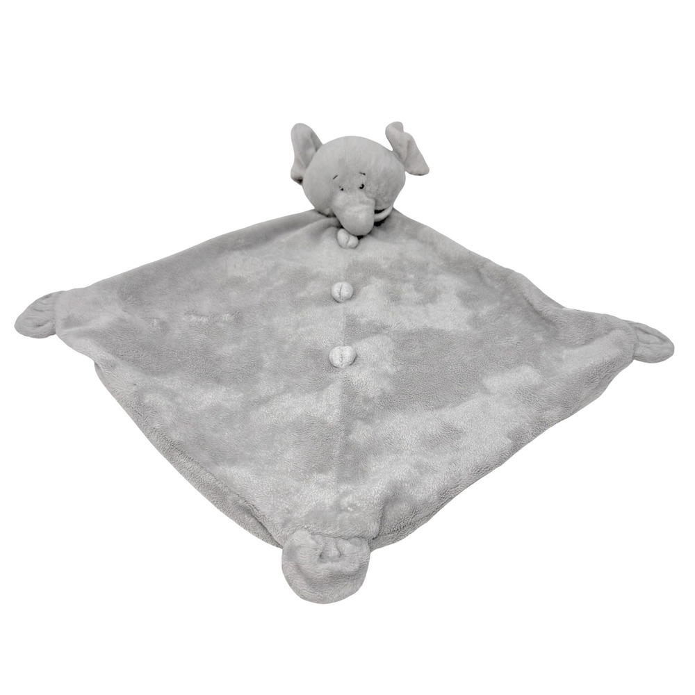 Ganz Baby Gray Elephant Square Lovey Plush Stuffed Head 18"‎ Snuggler Security